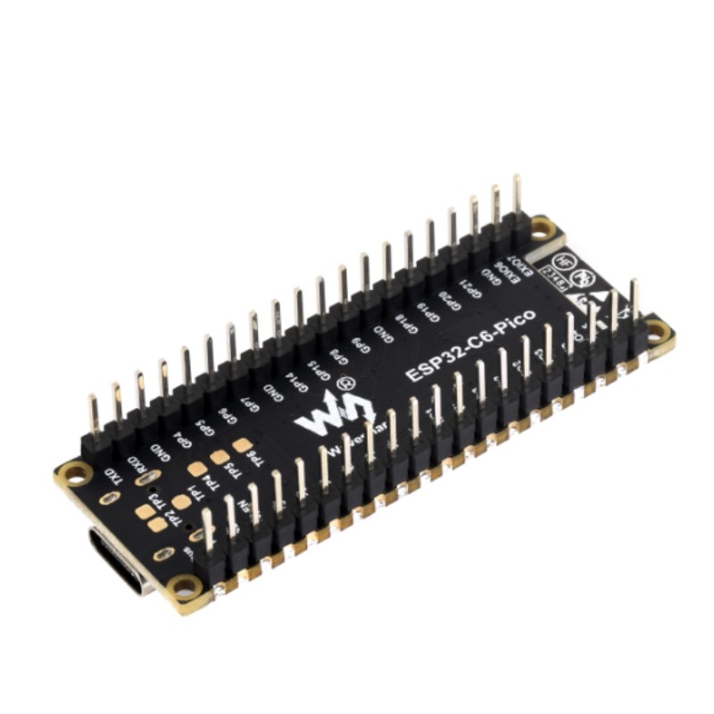 ESP32-C6-Pico-M su litavimo kaiščiais